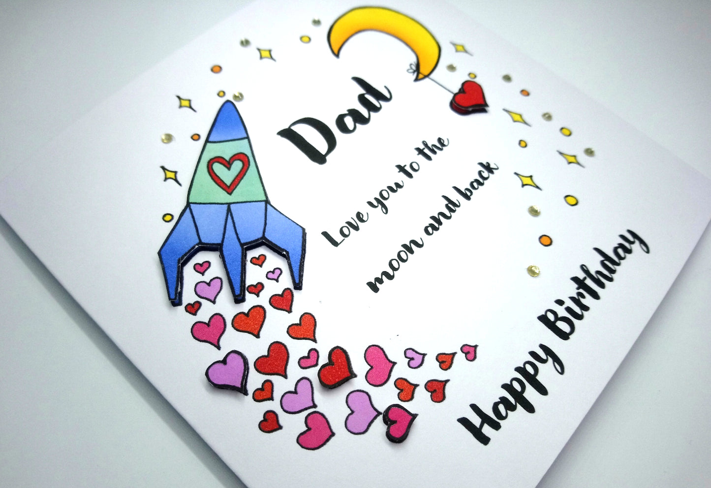Dad Love you to the moon and back Birthday Card