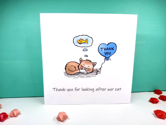 Thank you for looking after our cat Card
