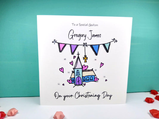 PERSONALISED Christening Day Card