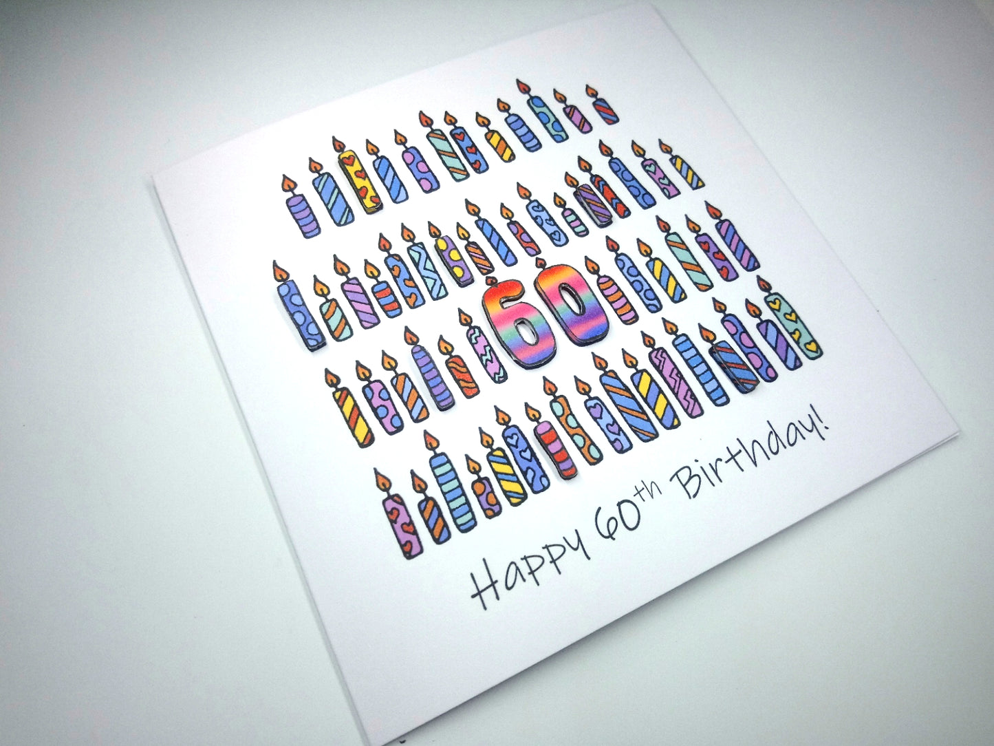 60th Candles Birthday Card 60