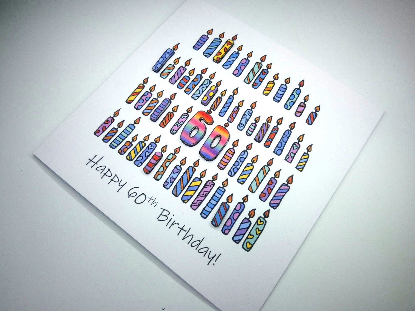 60th Candles Birthday Card 60