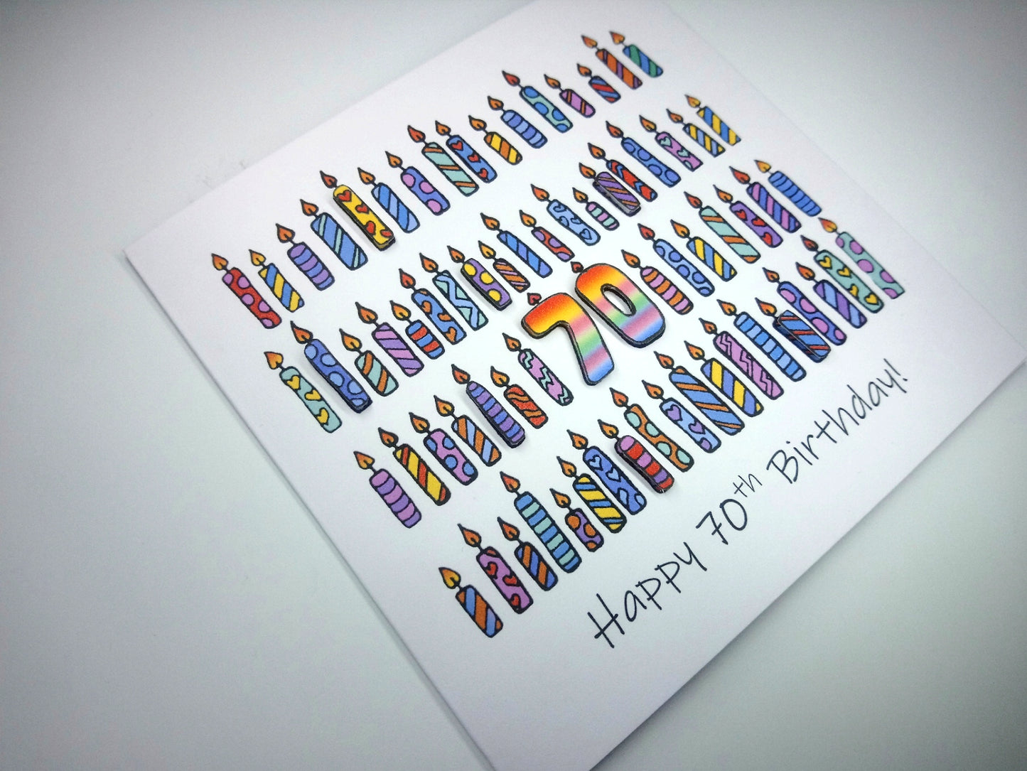 70th Candles Birthday Card 70th