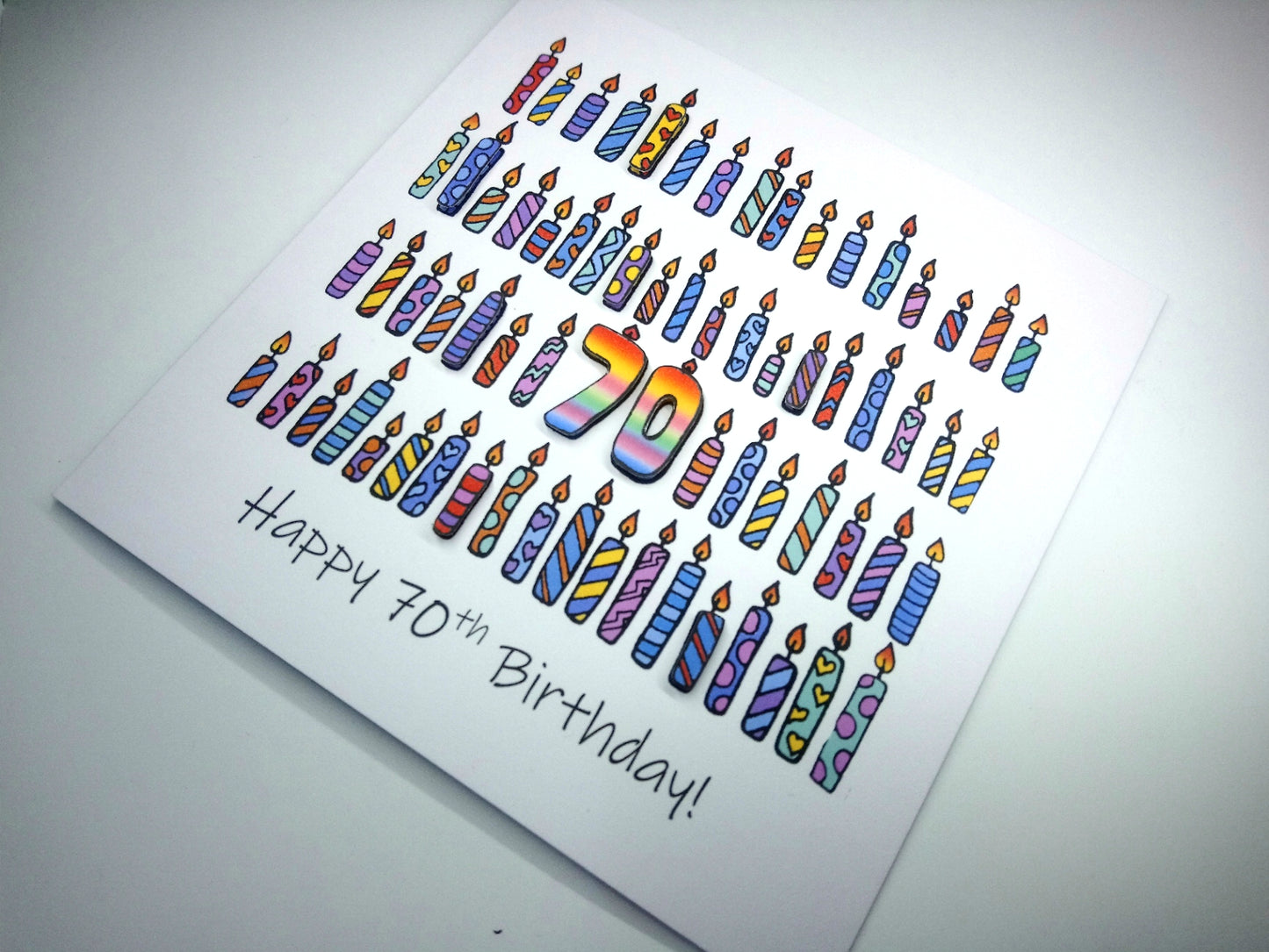 70th Candles Birthday Card 70th