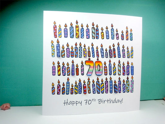 70th Candles Birthday Card 70th