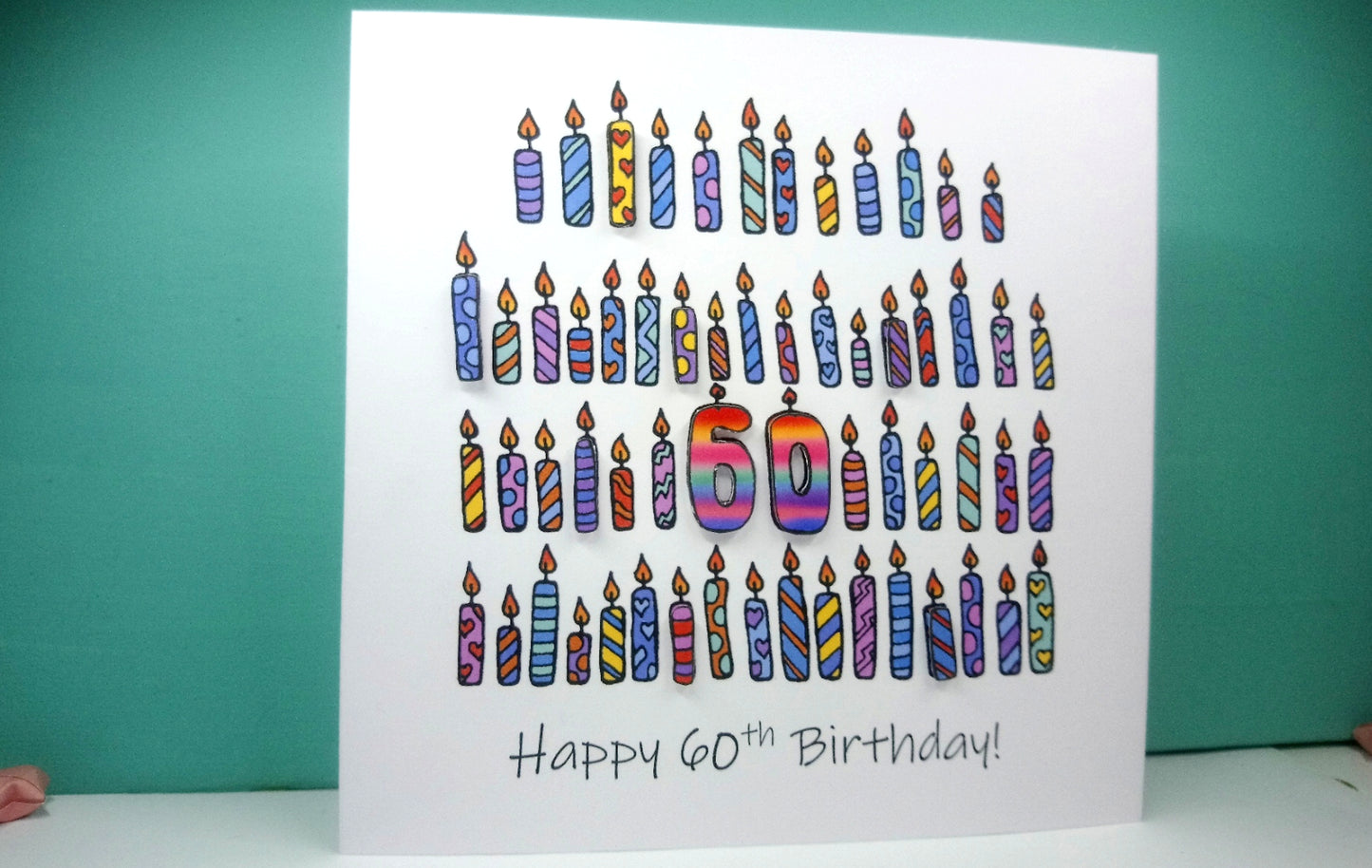 60th Candles Birthday Card 60