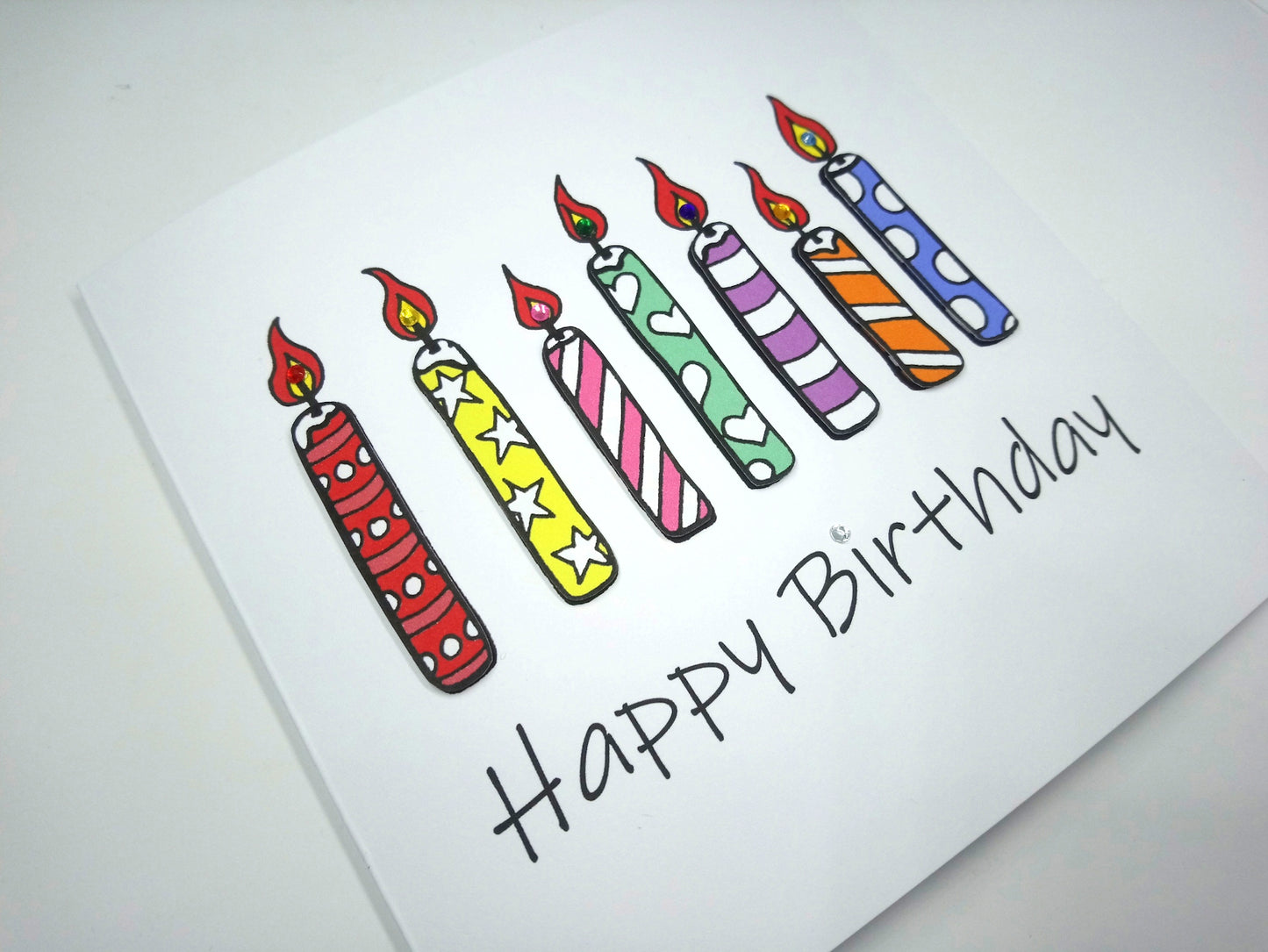 Rainbow Candles  Birthday Card