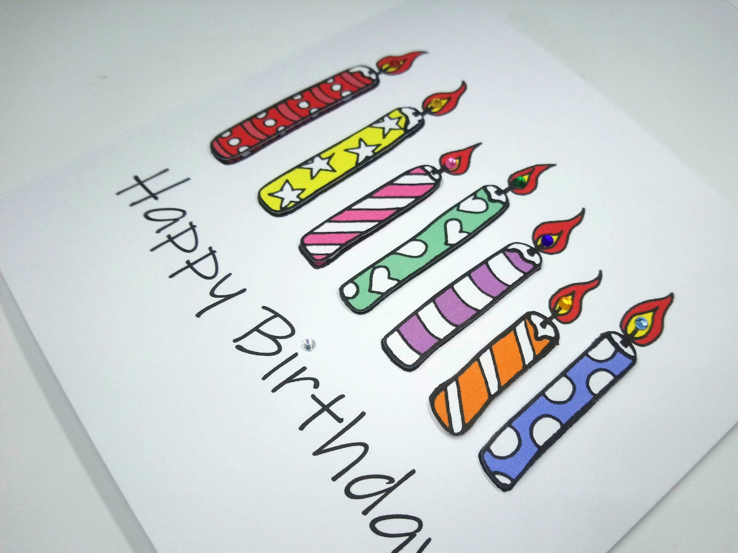 Rainbow Candles  Birthday Card