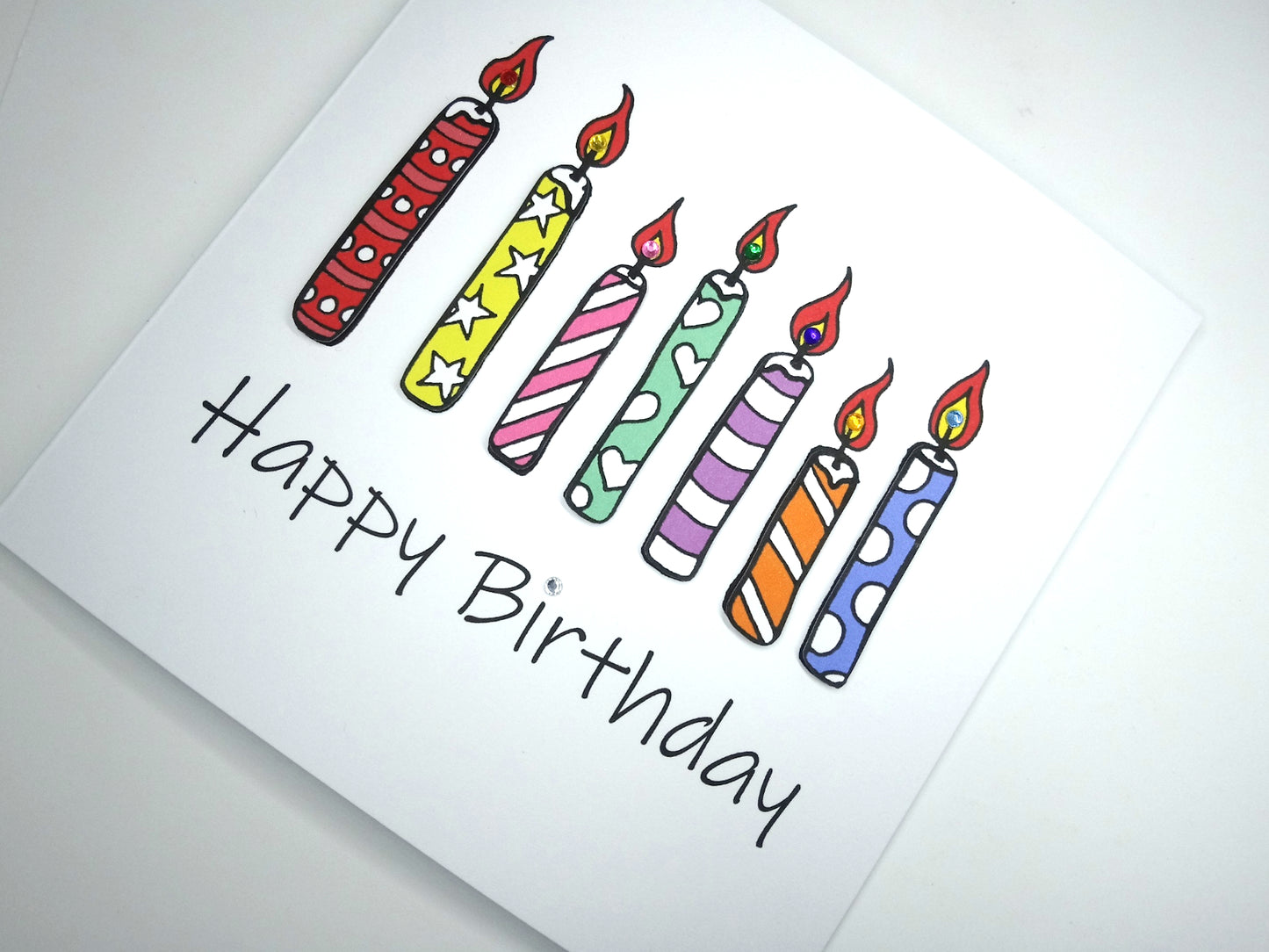 Rainbow Candles  Birthday Card