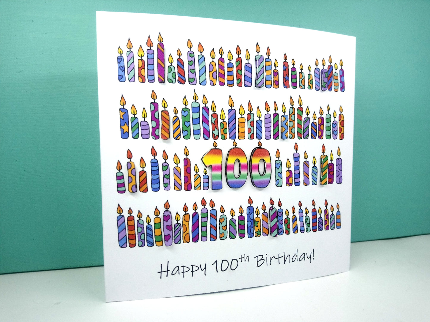 100 Candles Birthday Card 100th