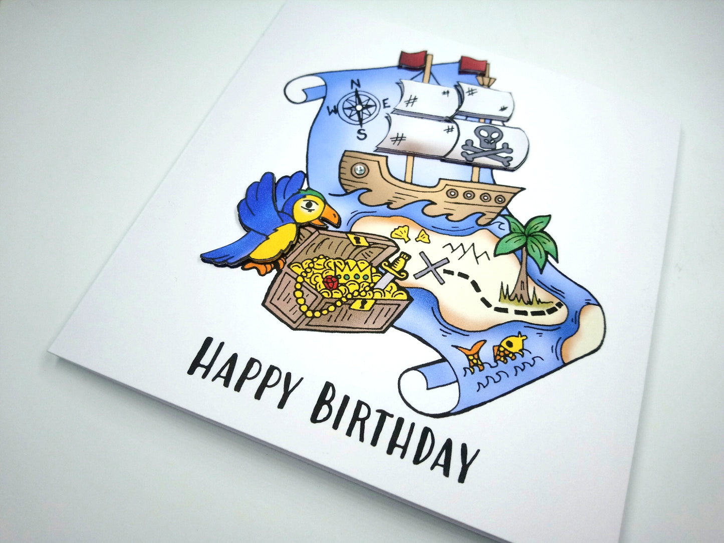 Pirate ship Birthday Card