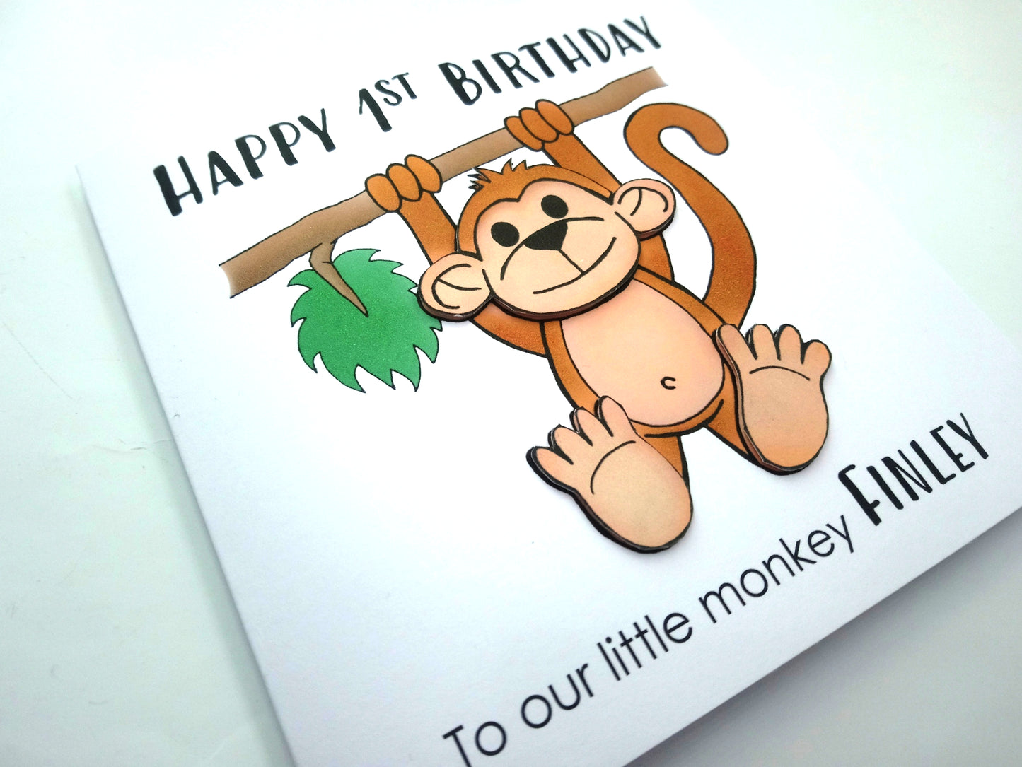 PERSONALISED Little Monkey Birthday Card