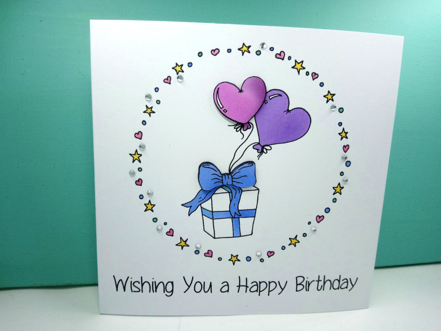 Heart Balloons Birthday Card
