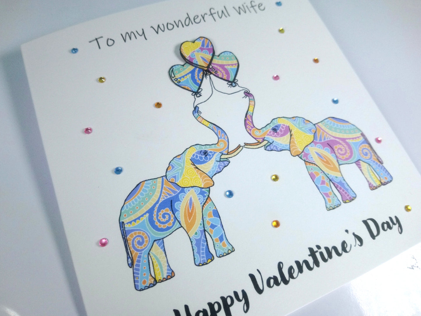 PERSONALISED Elephants Valentines Card