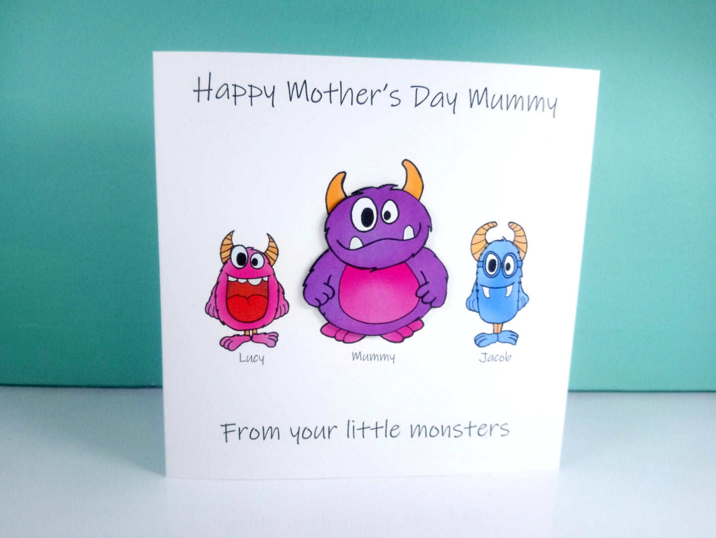 PERSONALISED Mummy From the Little Monsters Birthday Card