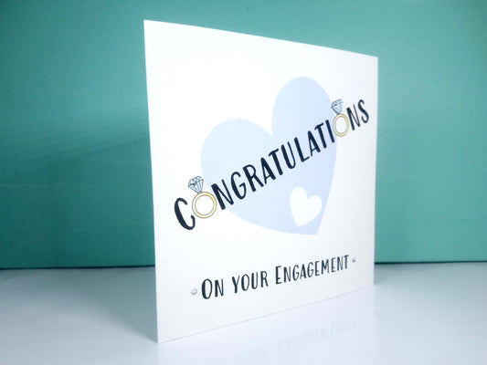 Congratulations on your Engagement Card - Blue Heart