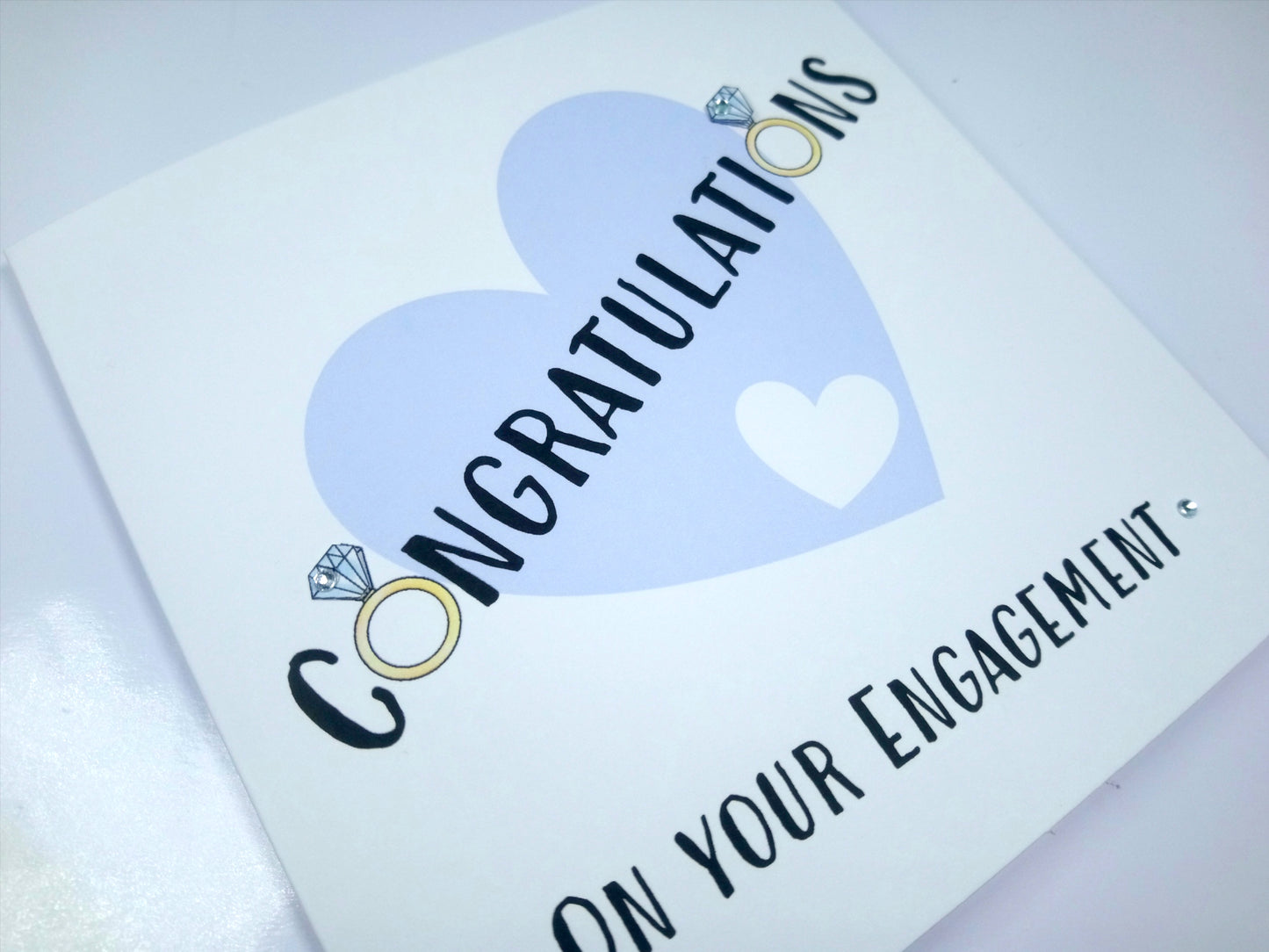 Congratulations on your Engagement Card - Blue Heart
