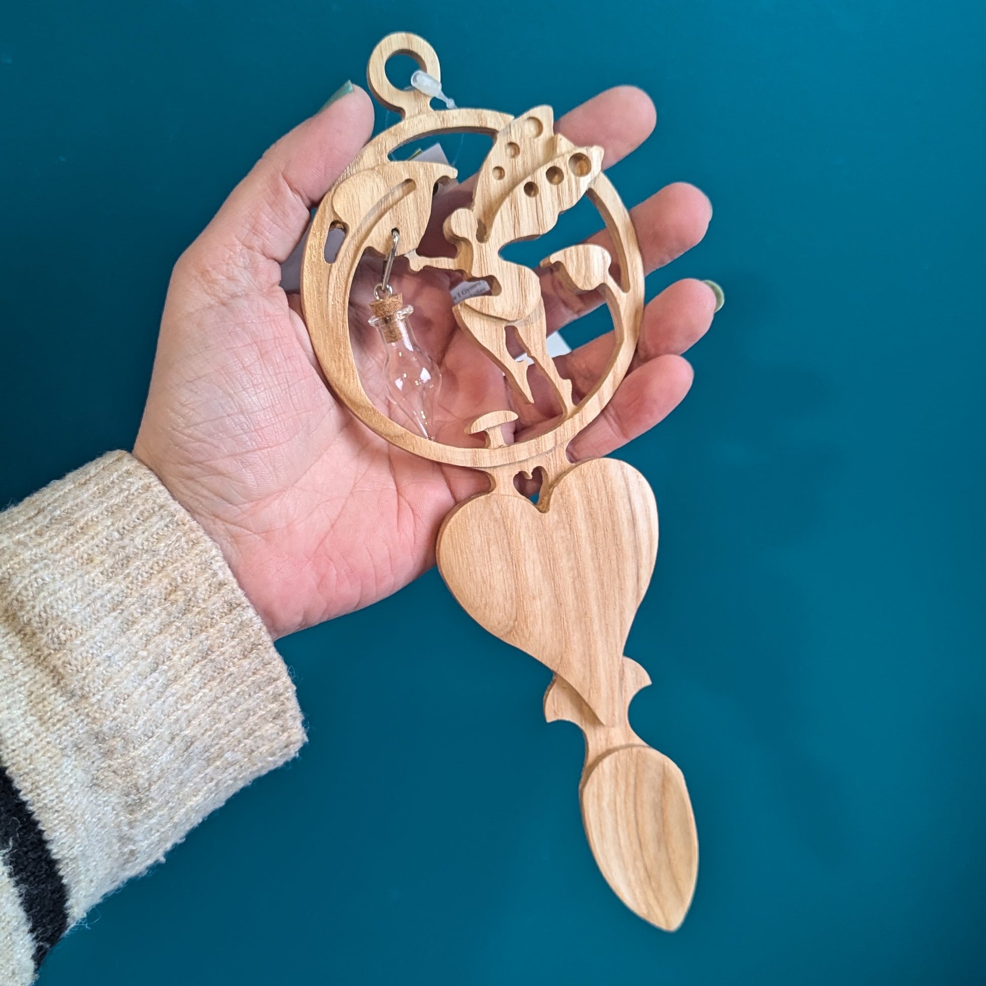 Wooden, Lovespoon, Fairy, Magic, Magical, Tinkerbell, anniversary, light, wood, handmade, wood, love, spoon, Welsh, Wales, Cymraeg