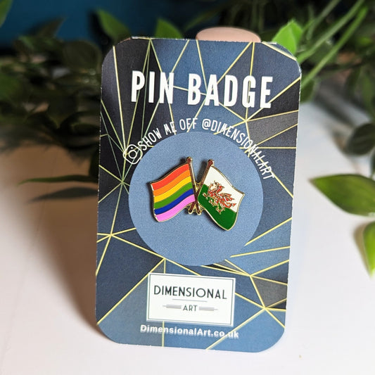 Pride and Welsh Flag Pin badge