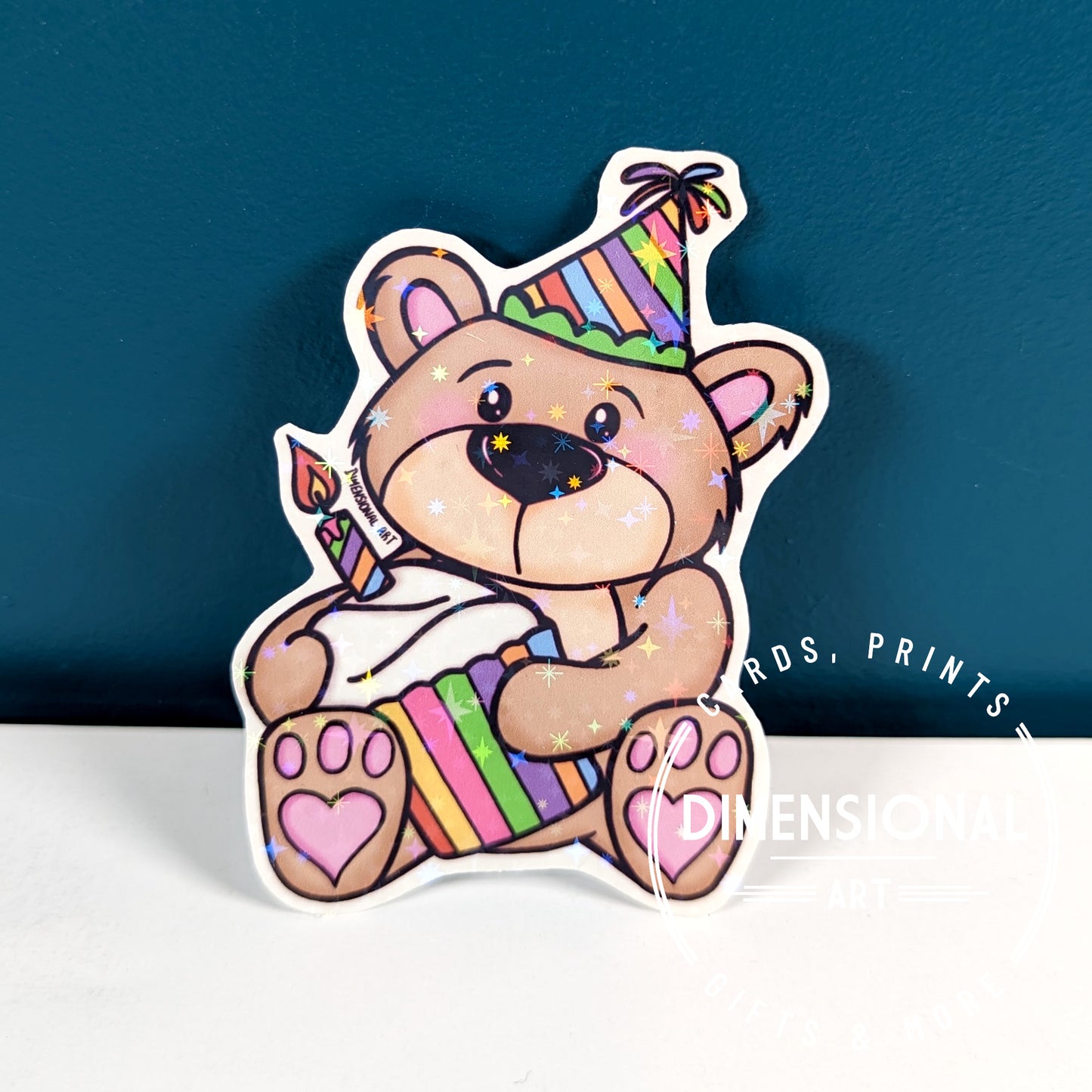 Sparkling Birthday Bear Sticker