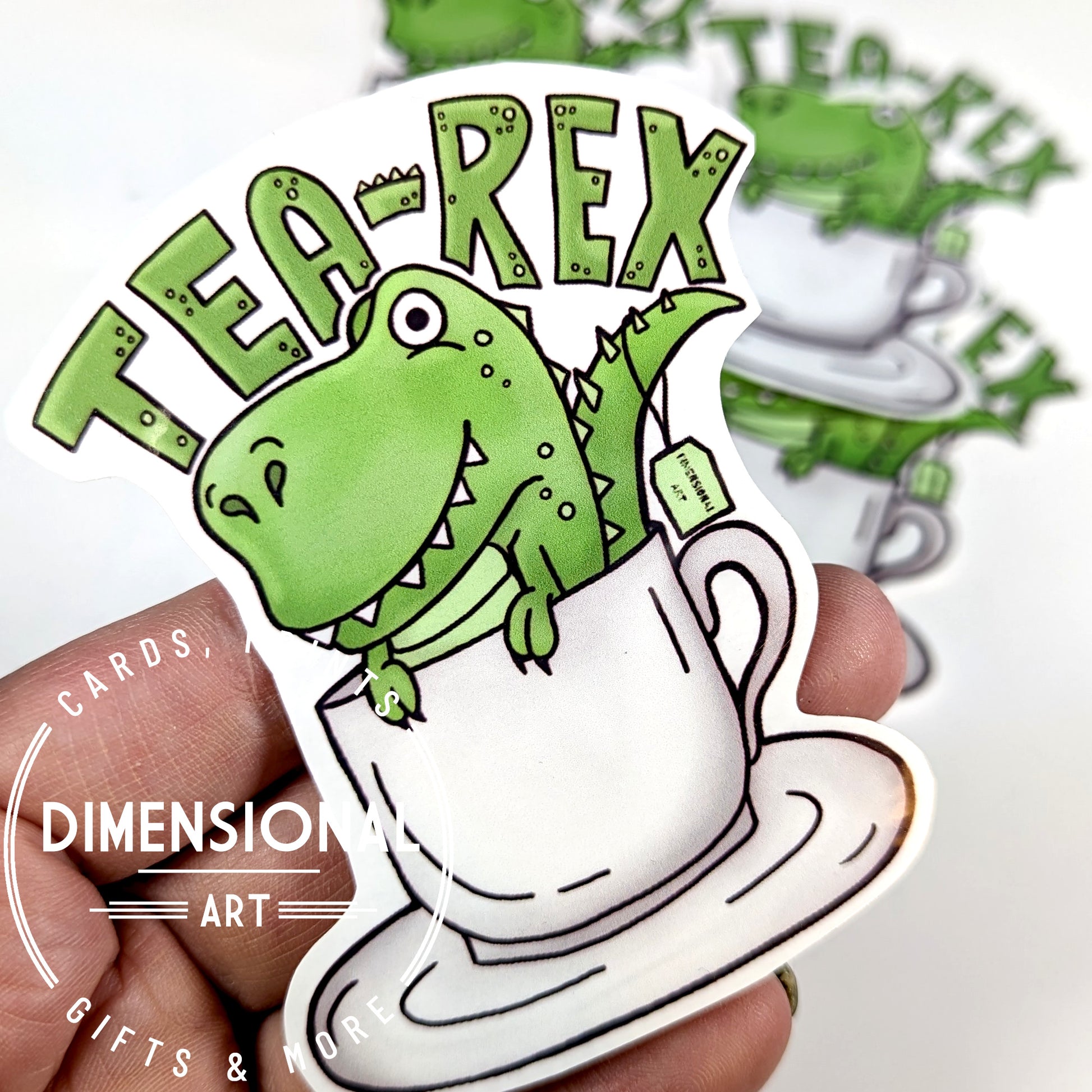 Tea-rex Sticker – Dimensional Art