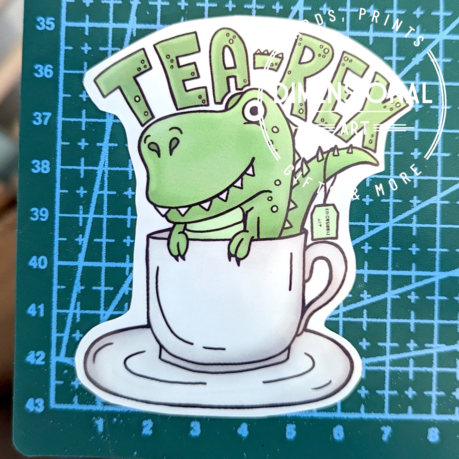 Tea-rex Sticker – Dimensional Art