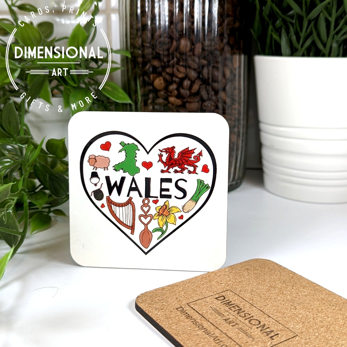 Wales Heart Coaster (single)