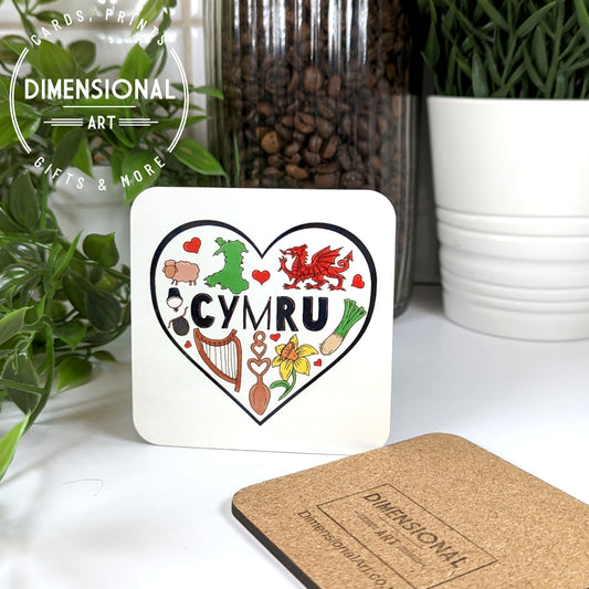 Cymru Heart Coaster (single)
