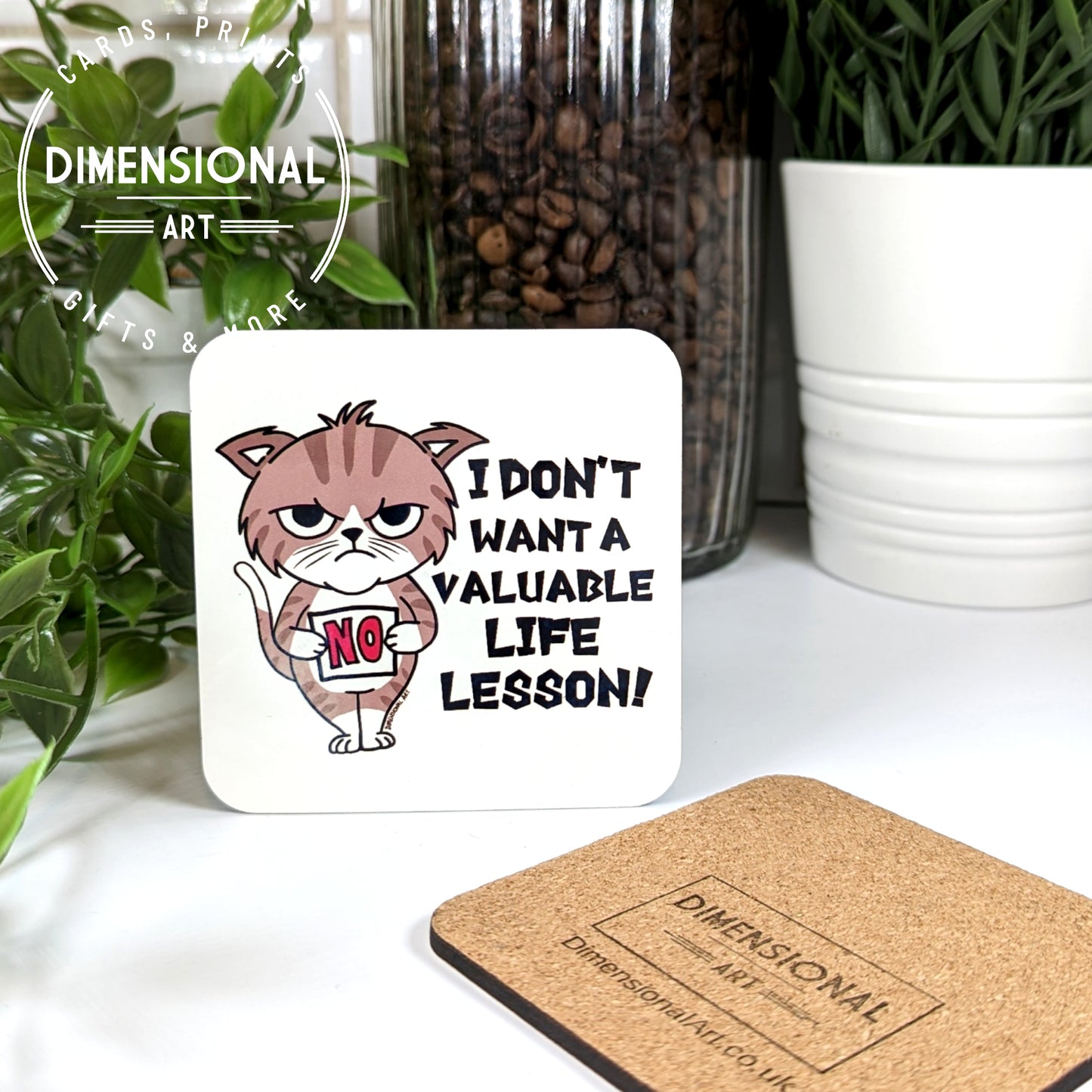 I Don't want a valuable life lesson cat Coaster (single)