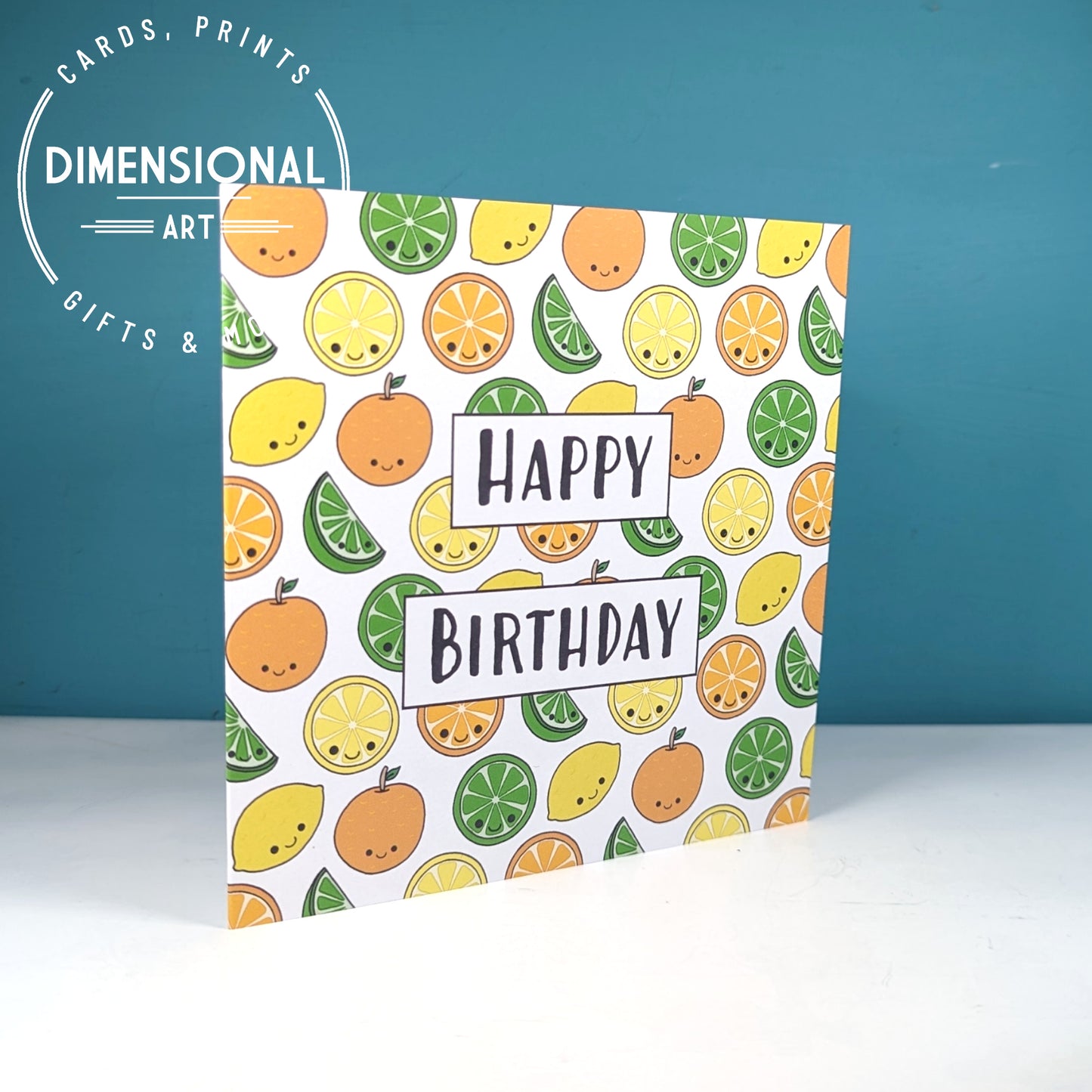 Happy Fruit Birthday Card (Lemon, Lime and Orange)