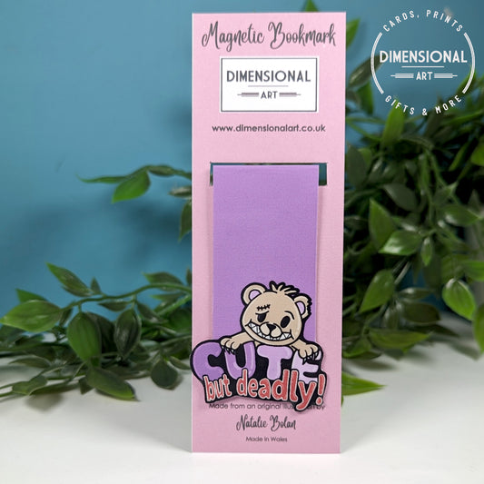 Cute but Deadly bear Magnetic Bookmark