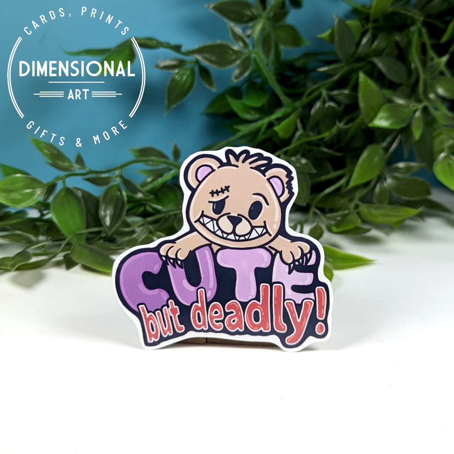 Cute but deadly bear Sticker
