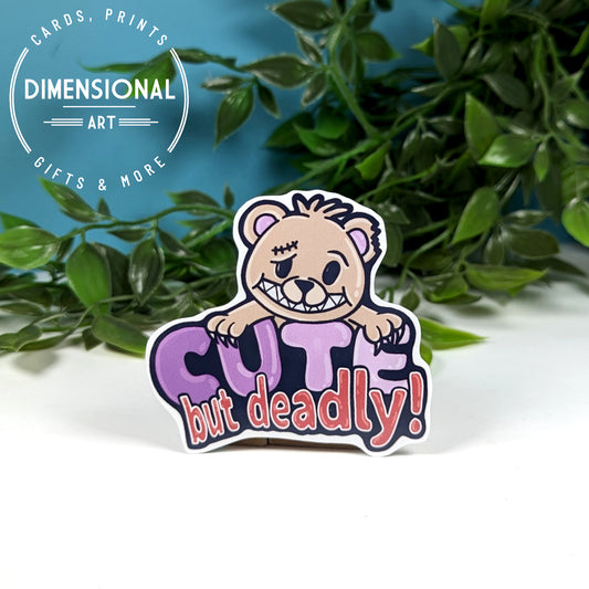 Cute but deadly bear Sticker
