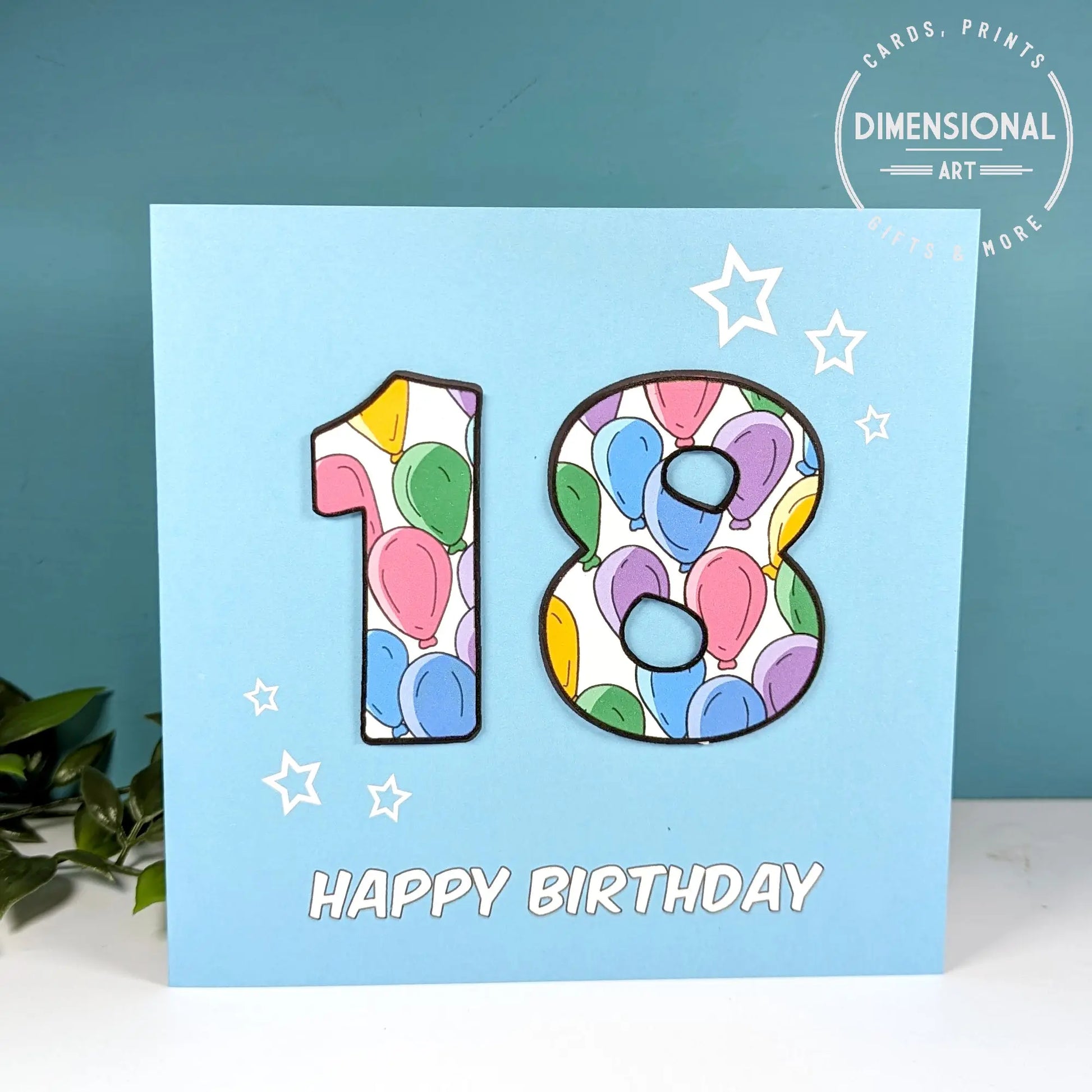 18th Birthday Card Dimensional Art