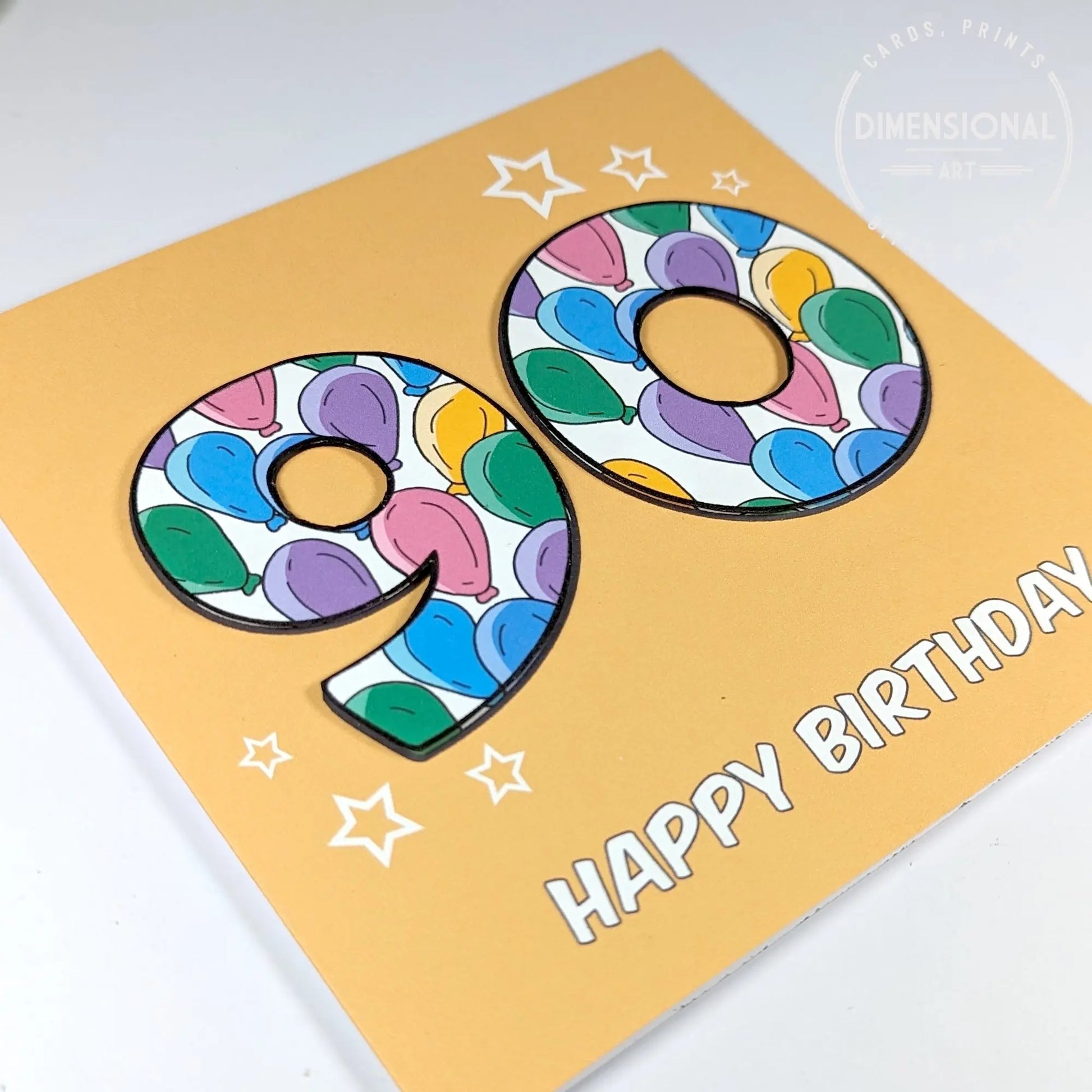 90th Birthday Card Dimensional Art