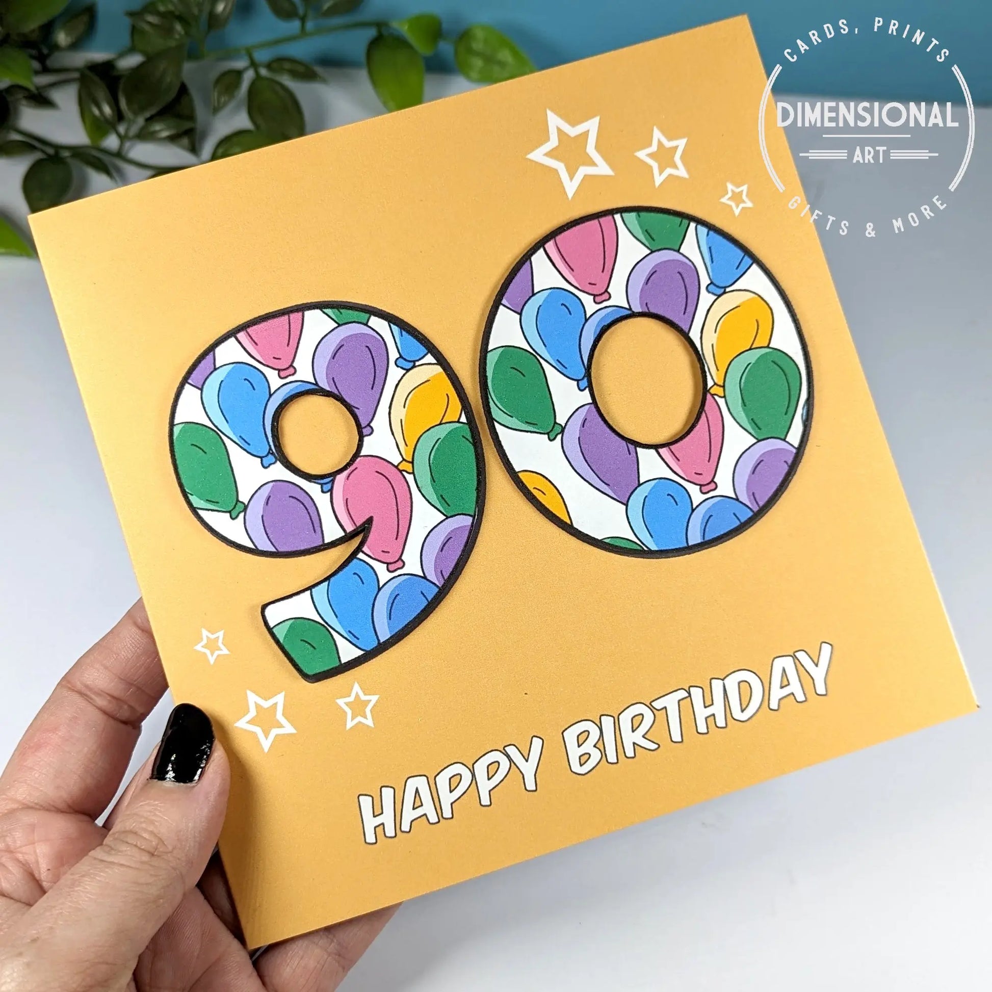 90th Birthday Card Dimensional Art