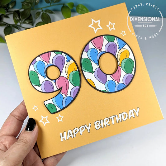 90th Birthday Card Dimensional Art