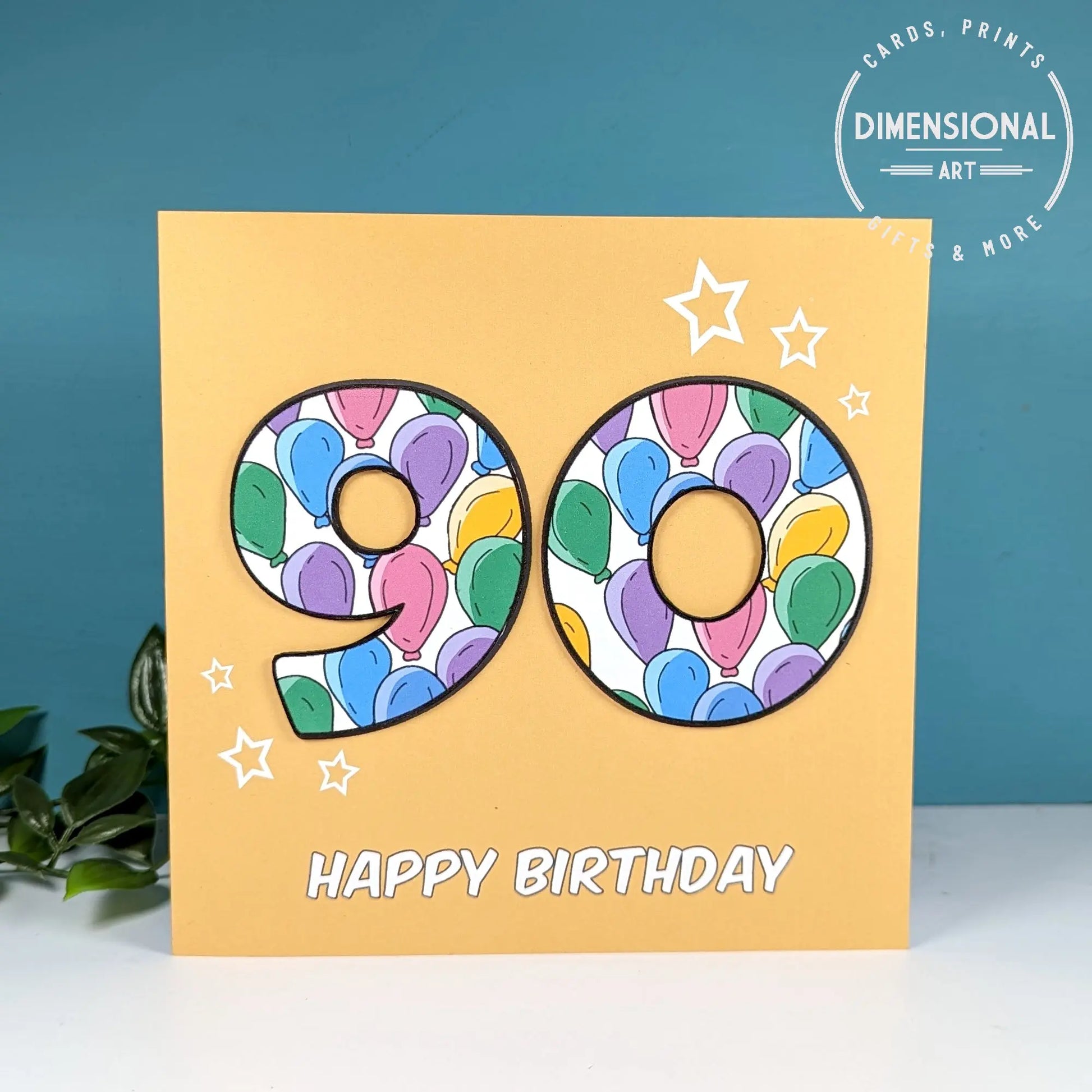 90th Birthday Card Dimensional Art
