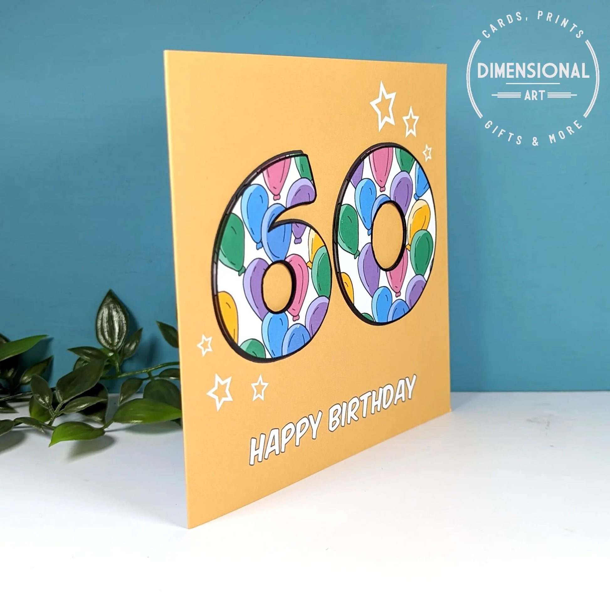 60th Birthday Card Dimensional Art