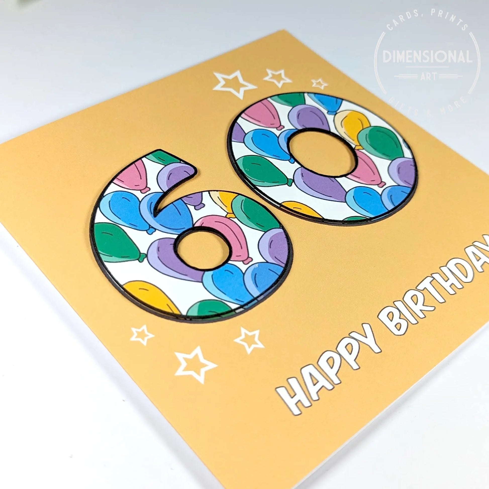 60th Birthday Card Dimensional Art