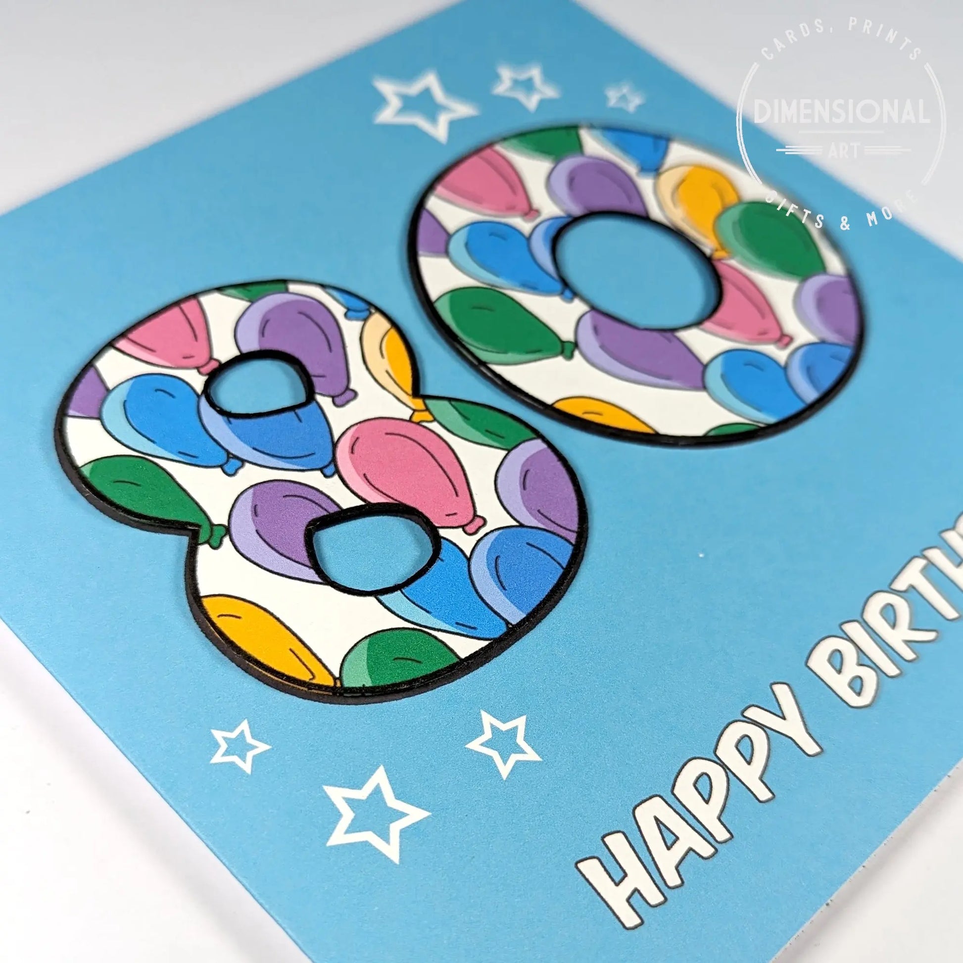 80th Birthday Card Dimensional Art