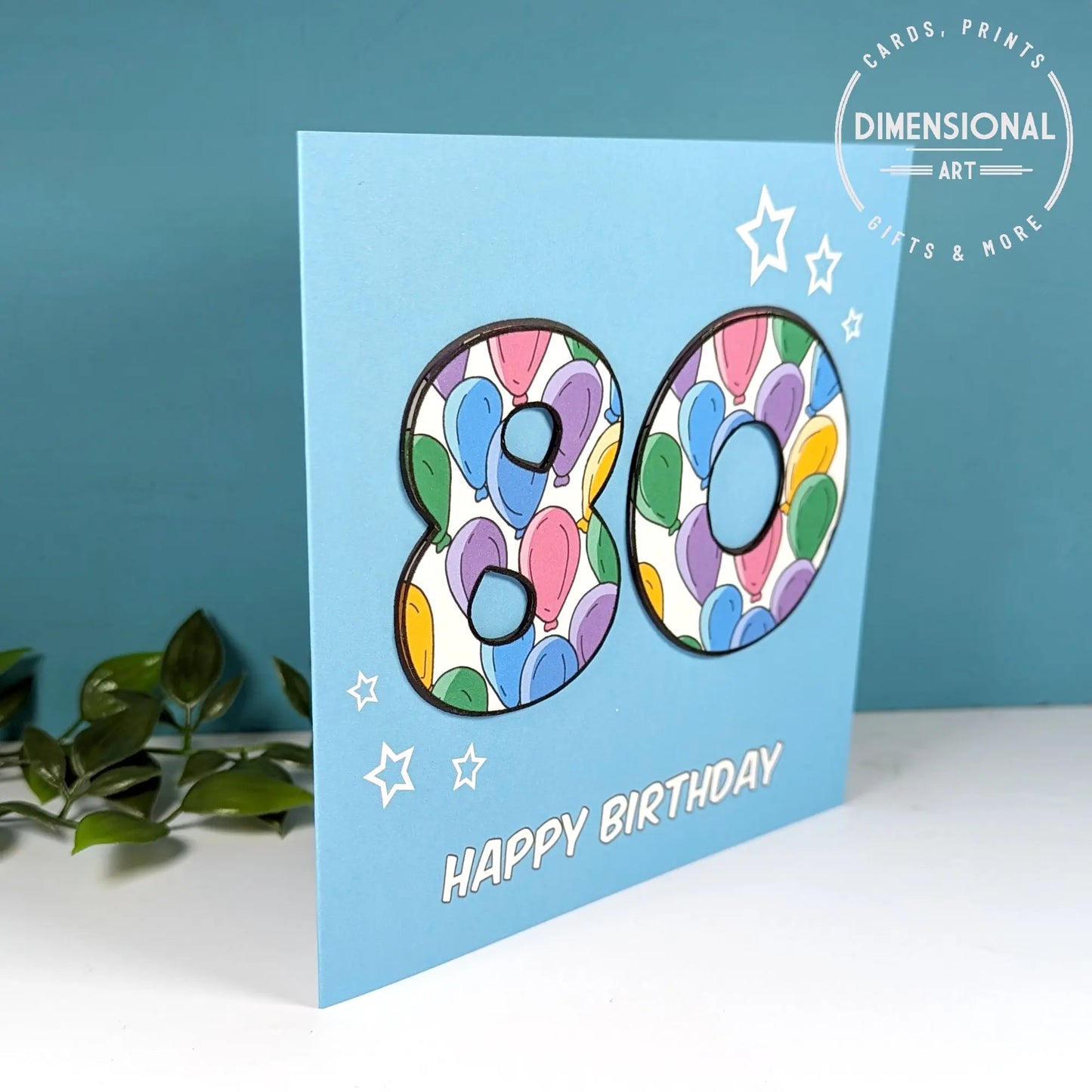 80th Birthday Card Dimensional Art