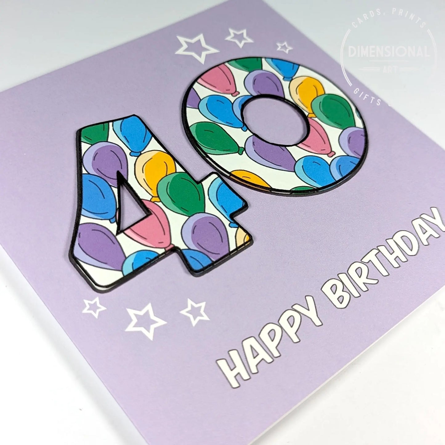40th Birthday Card Dimensional Art
