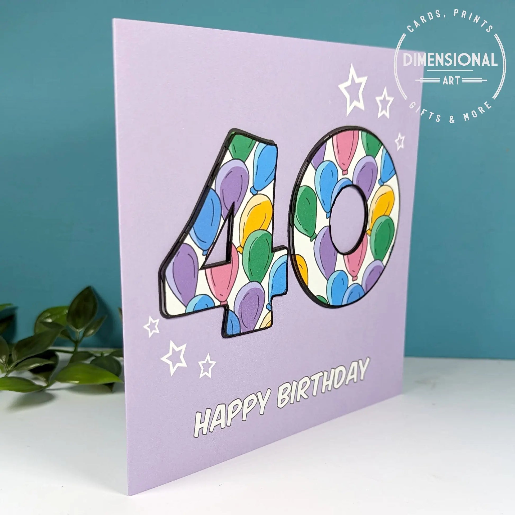 40th Birthday Card Dimensional Art