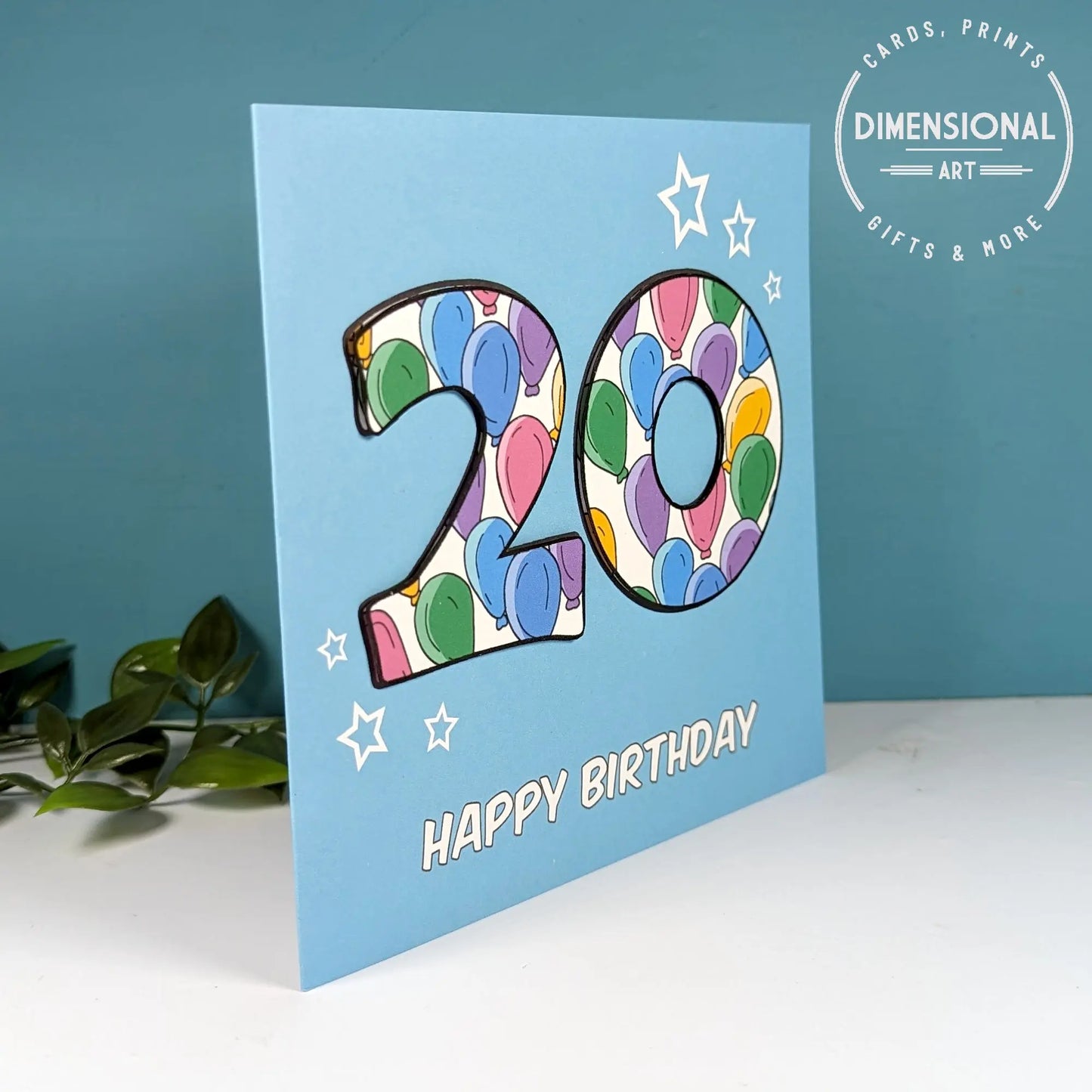 20th Birthday Card Dimensional Art