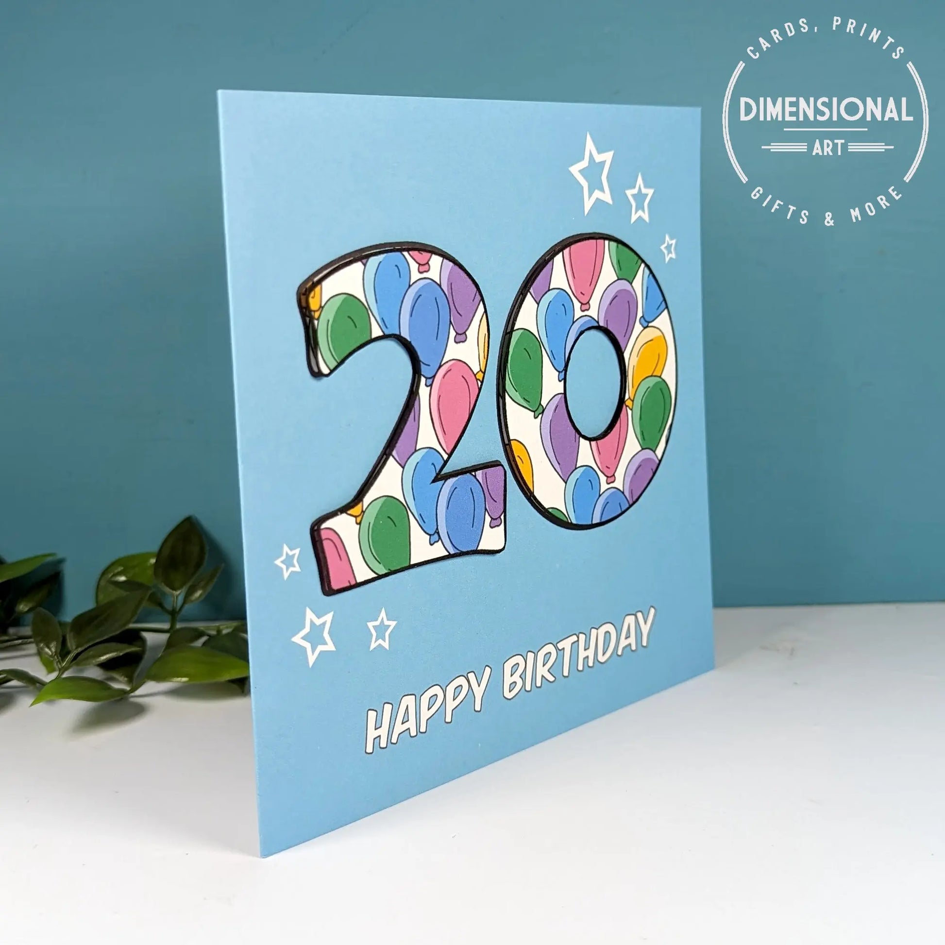 20th Birthday Card Dimensional Art
