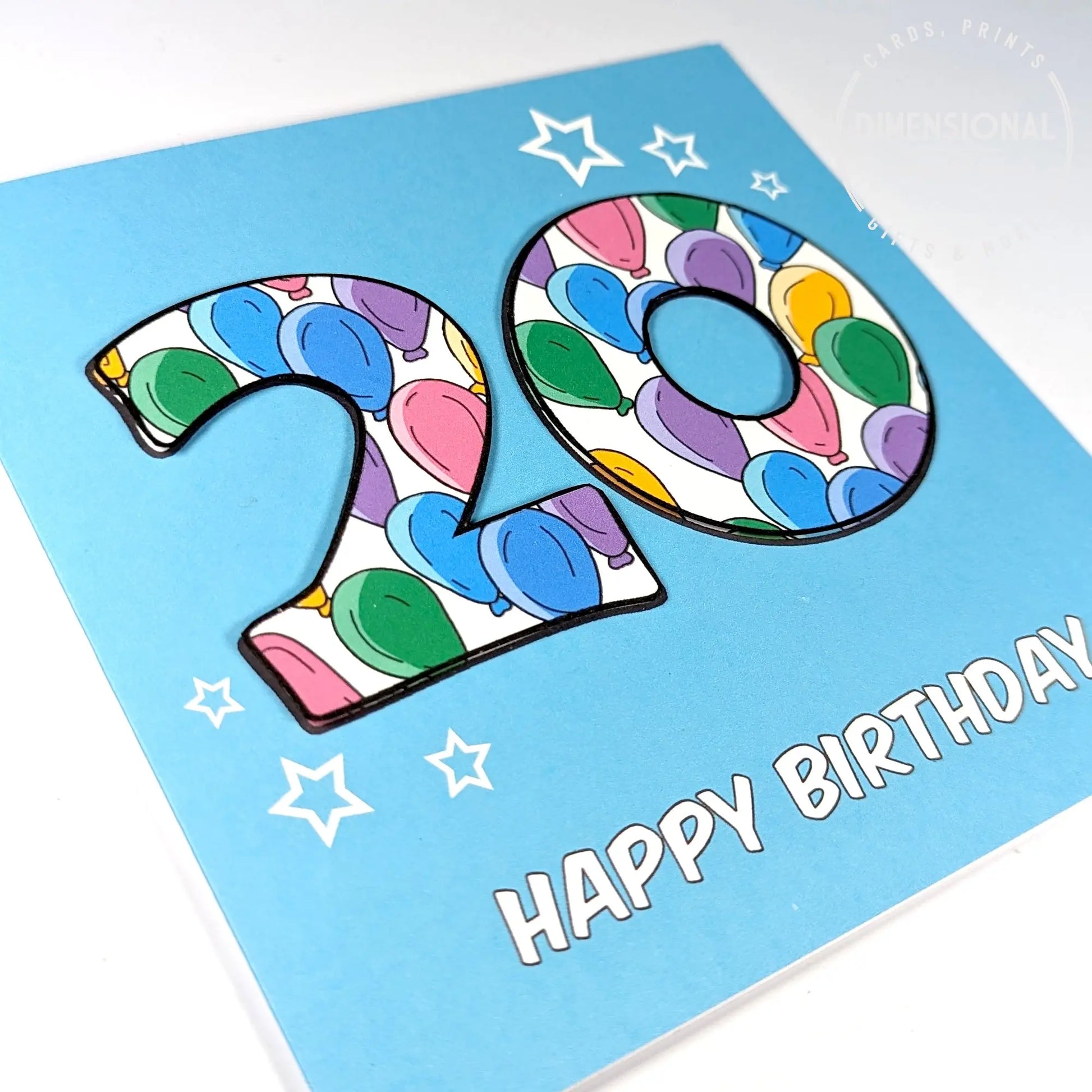 20th Birthday Card Dimensional Art