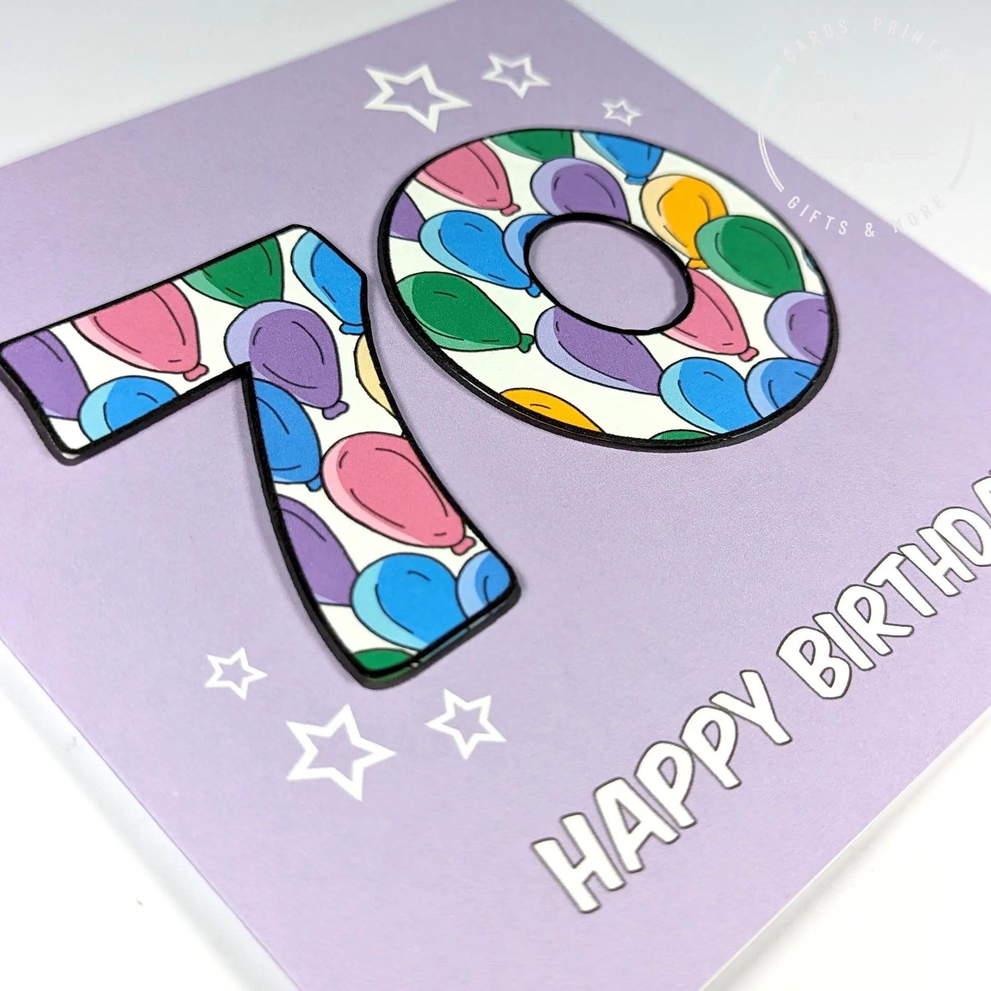 70th Birthday Card Dimensional Art