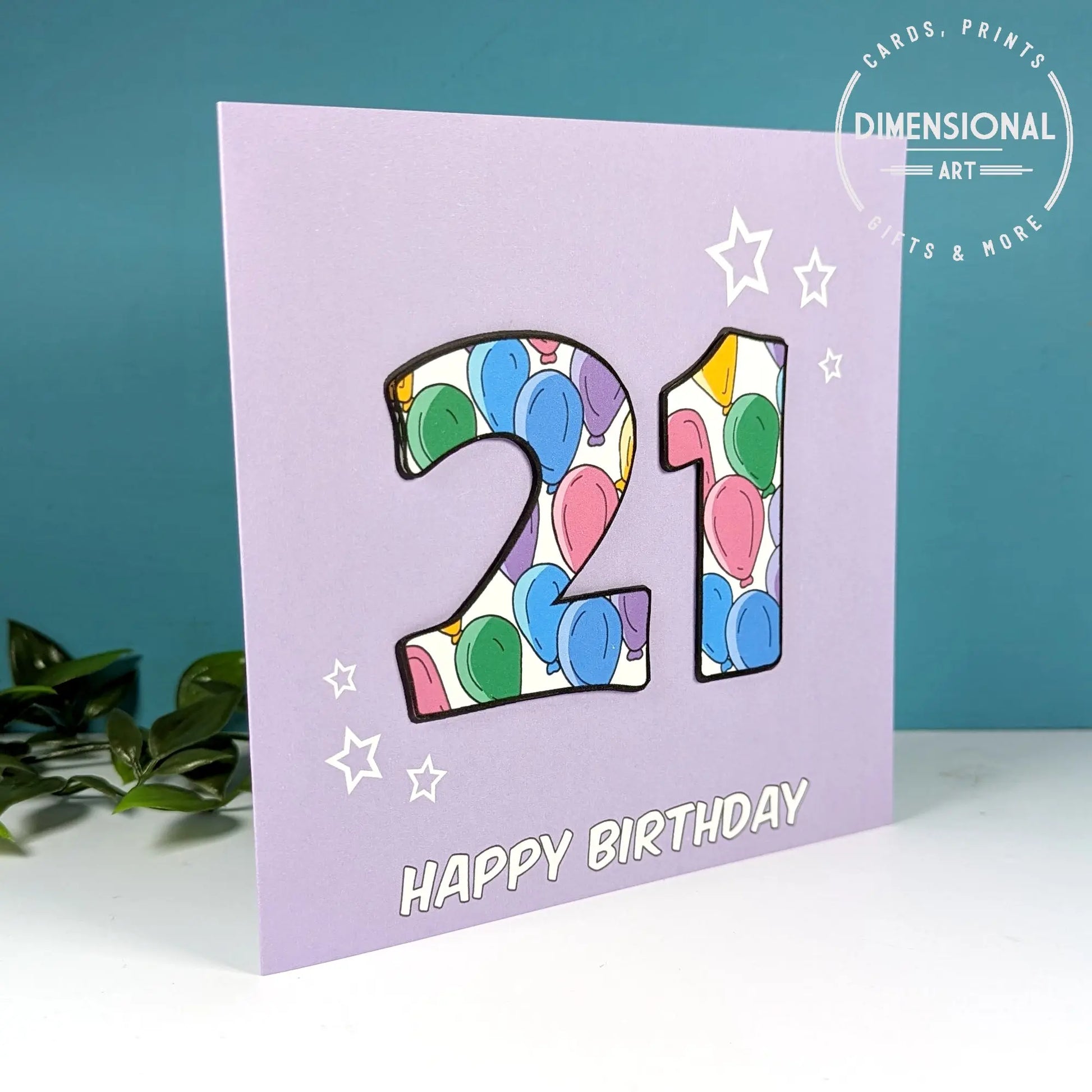 21st Birthday Card Dimensional Art