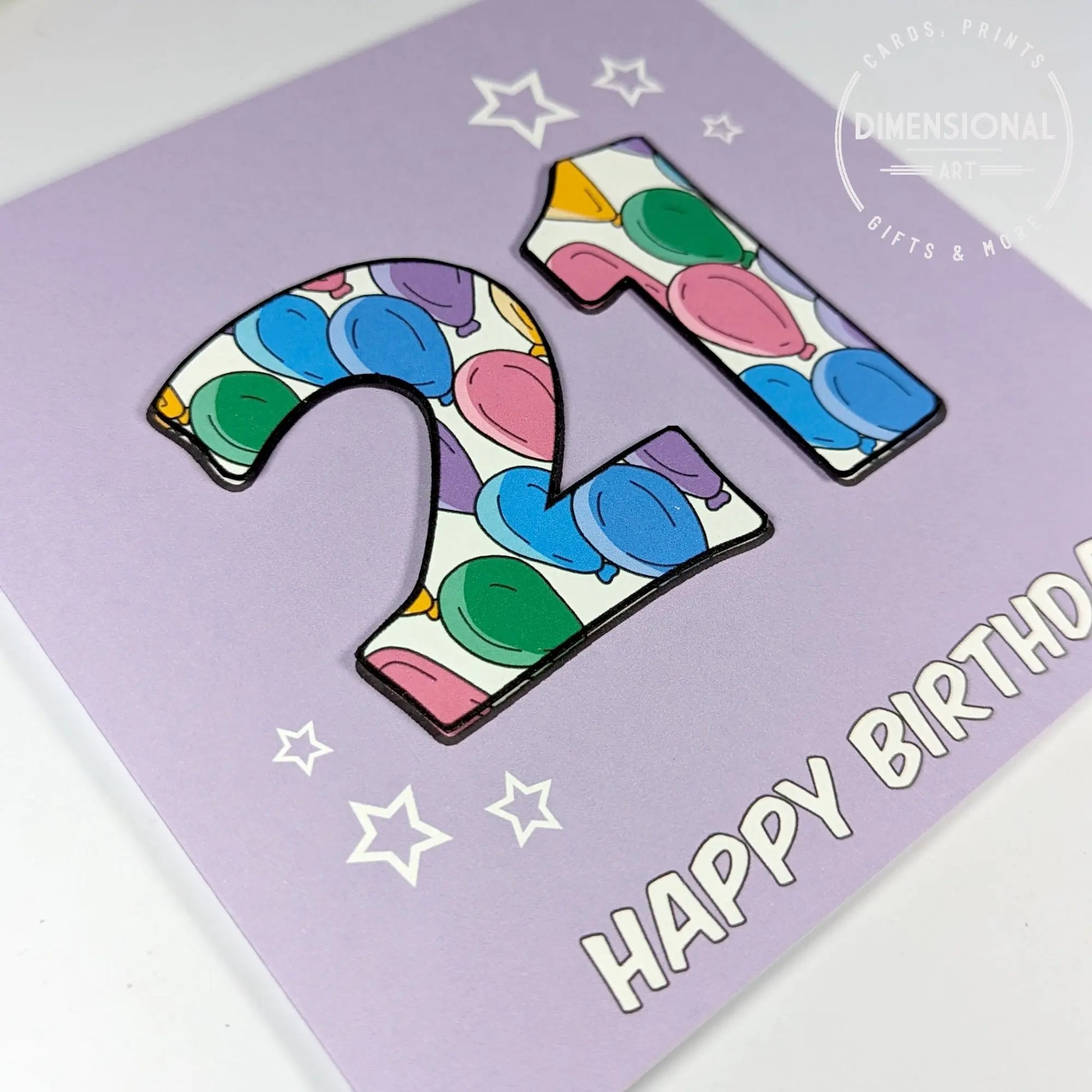 21st Birthday Card Dimensional Art