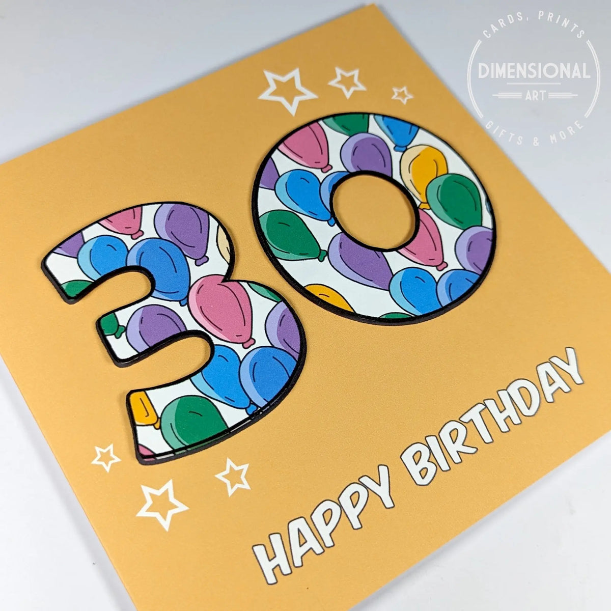 30th Dimensional 30th Birthday Card – Dimensional Art